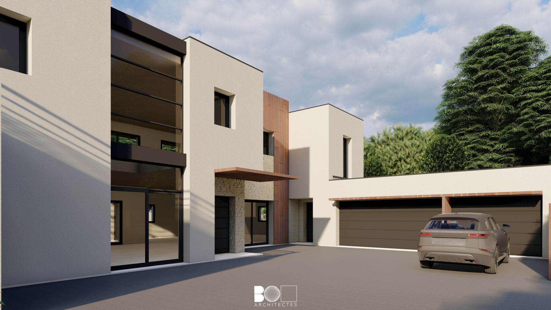 Vue de l'entrée de la maison La Graphique