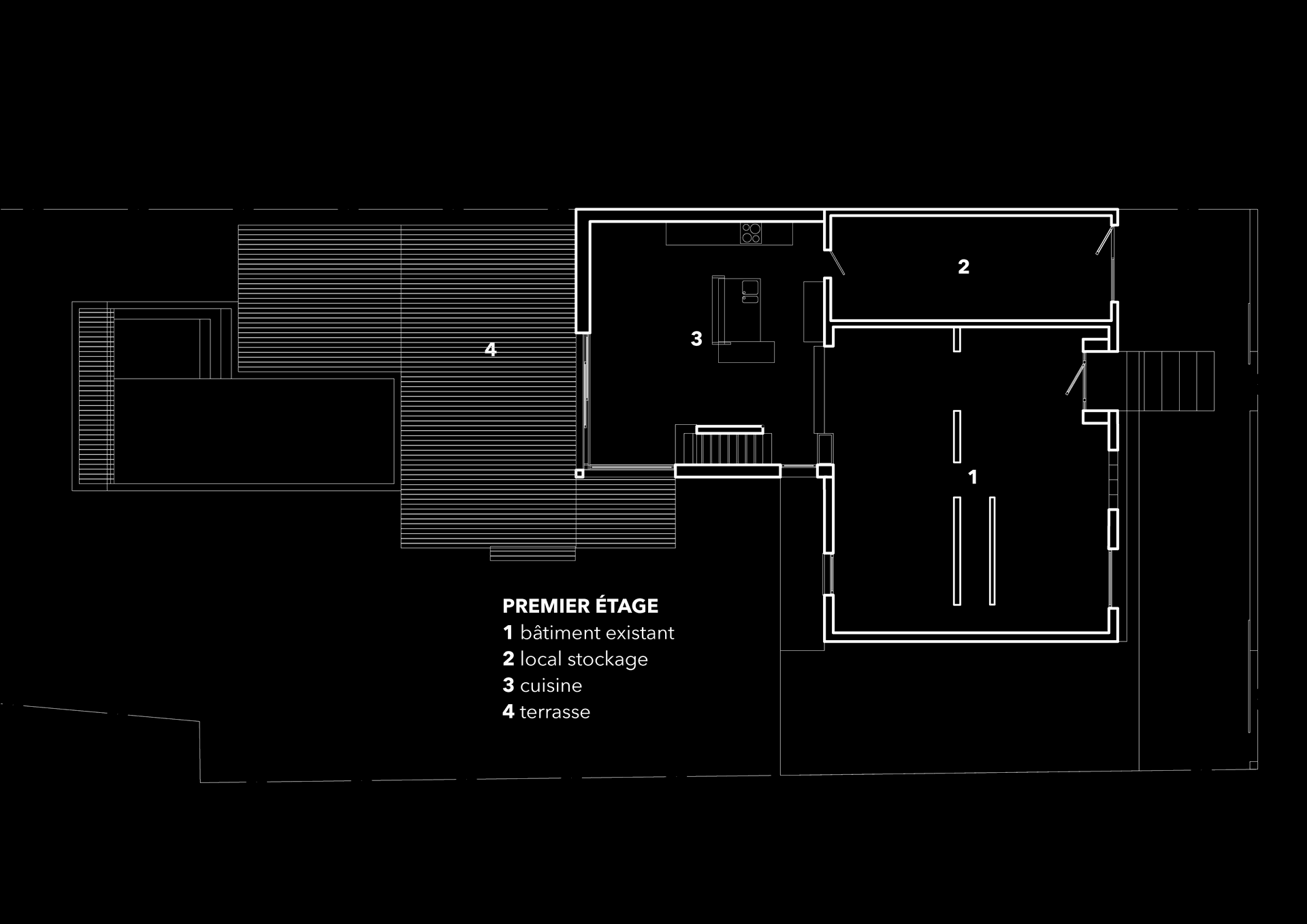 Plan de l'extension de la maison La Vallée